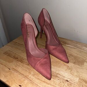 Lulus Faux Suede Pink Pointed toed High Heels
In great condition